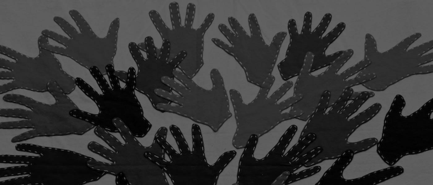 hands reaching out in all directions
