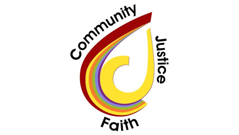 CWACM logo & core values: Community, Justice, Faith
